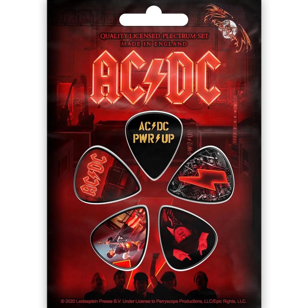 AC/DC エーシーディーシー (Back in Black 45周年 ) - PWR UP / 5枚セット / ギターピック - PGS